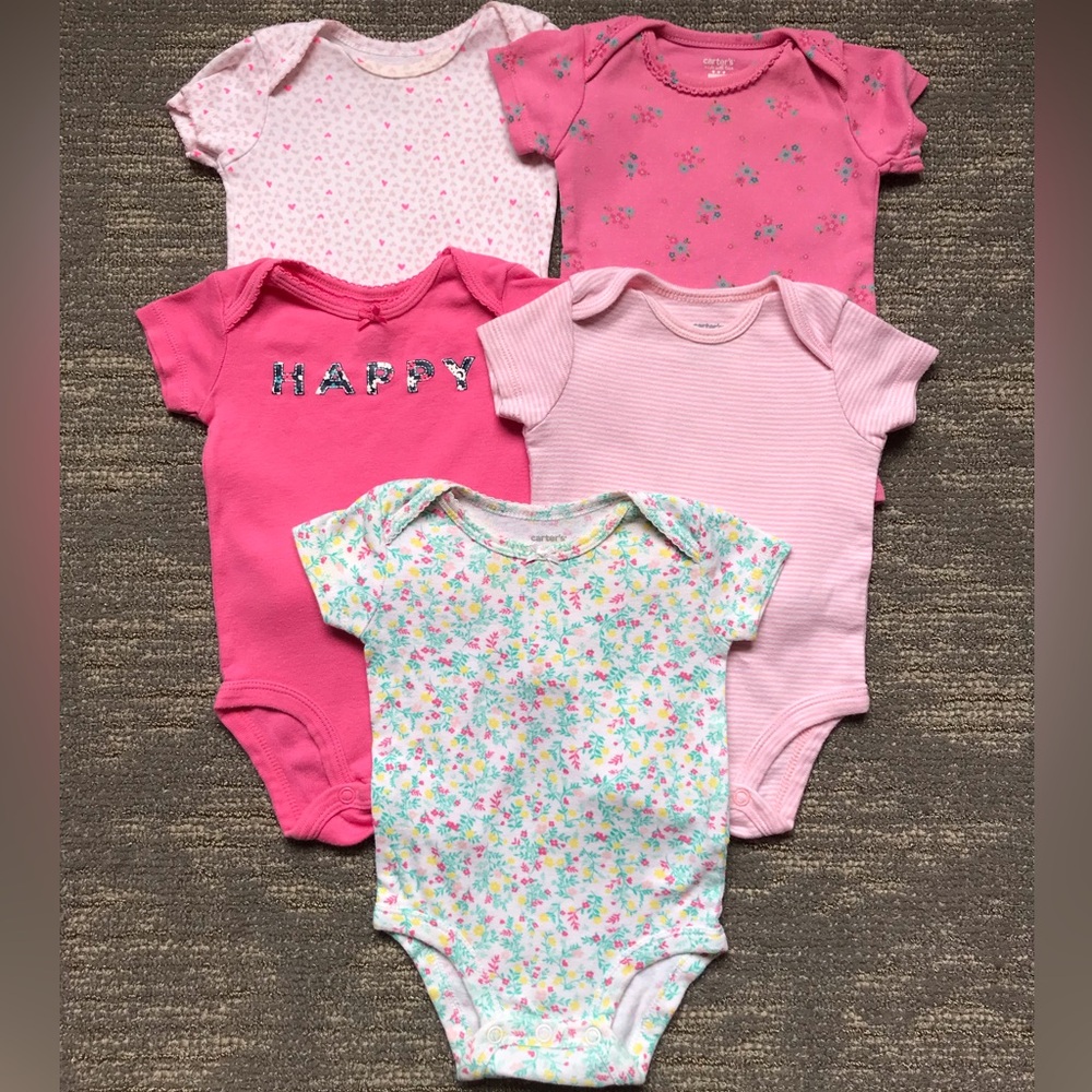 Baby Girl Short Sleeve Bodysuit Bundle Size 3 months